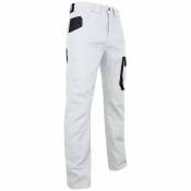 LMA - Pantalon Peintre Bicolore multipoches Facade Blanc / Gris 50 - Blanc / Gris