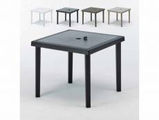 Lot de 12 tables bar en polyrotin carrées 90x90 extérieur