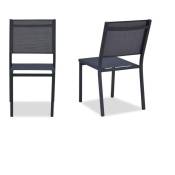 Lot de 2 chaises de jardin en aluminium assise textilene