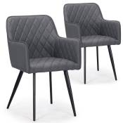 Lot de 2 chaises simili gris
