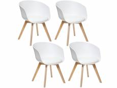 Lot de 4 fauteuils de table baya - blanc