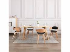 Lot de chaises de salle à manger 4 pcs bois courbé et similicuir - noir - 51,5 x 49 x 71,5 cm