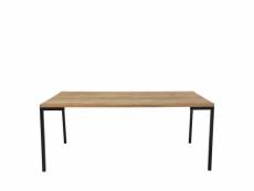 Lugano - table basse en bois et métal 110x60cm bois clair et noir