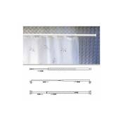 Maurer - Tringle à rideau de douche extensible en aluminium blanc de 125 à 220 cm.