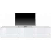 Meuble TV design METIS 170 cm laqué blanc brillant