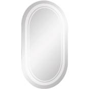 Miroir rétro-éclairant signy - Argent - 57x100cm - Verre - Contours sablés - Gris