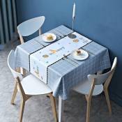 Nappe carrée toile cirée imperméable à l'eau pvc 80 80 cm nappe écologique anti - taches nordique lavable entretien facile Cuisine Restaurant table