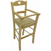 Okaffarefatto - Chaise haute en bois naturel avec assise en paille