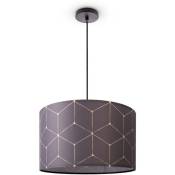 Paco Home Plafonnier Abat-Jour Tissu Suspension E27 Chambre Rond Lampe à suspension - Noir, Design 1 (Ø45,5 cm)