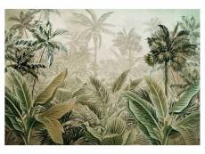 Papier peint intissé panoramique forêt amazonia feuilles jungle 368x254 cm chambre salon photo non tissé muraux trompe l'oei