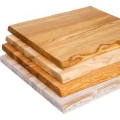 Plateau en bois massif pour table basse, table de chevet, bords biseautés arrondis 60x60 cm, Frène Rustique, LHB-01-A-003-60 - Lamo Manufaktur