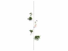 Sobuy kls09-w téléscopique en métal étagère support plante tige 5 niveaux réglable en hauteur (259-314cm), blanc