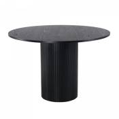 Table à manger ronde 110cm pied central en bois noir