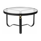 Table basse circulaire cuir noir 70 cm Adnet - Gubi