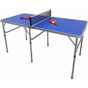 Table de ping-pong pliable portable - Avec filet - Cadre en alliage d'aluminium - Design stable - Très bonnes propriétés de saut