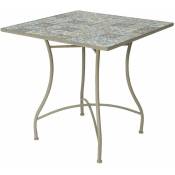 Table métal/mosaïque couleur : brun 78x78x77cm modèle