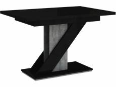 Table repas extensible "meva" - 120-160 x 80 x 75 cm - noir brillant-béton