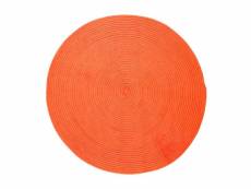 Tam tam - tapis en coton réversible effet cordage orange diam.120