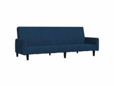 Vidaxl canapé-lit à 2 places bleu velours