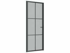 Vidaxl porte intérieure 83x201,5 cm noir verre mat