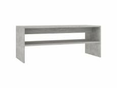 Vidaxl table basse gris cement 100 x 40 x 40 cm aggloméré