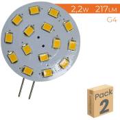 Ampoule LED G4 plate bi-pin 2,2W 10-30V 350LM 33mm