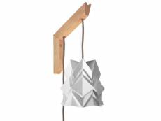 Applique murale en bois et petite suspension origami