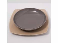 Assiette creuse porcelaine gris - d 22 cm - siviglia