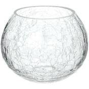 Atmosphera - Photophore verre craquelé H10cm créateur d'intérieur - Transparent