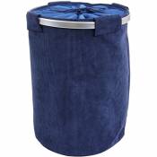 Bac à linge 240, Panier à linge boîte à linge sac à linge bac à linge avec filet, 55x39cm 65l ~ bleu - HHG