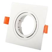 Barcelona Led - Collerette carrée orientable à encastrer pour ampoule GU10/MR16 - Blanc - Blanc