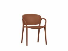 Bent - lot de 2 chaises de jardin - couleur - terracotta