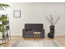 Canapé 2 places moderne en tissu, made in italy, canapé pour petits appartements, avec coussins, 125x73xh85 cm, couleur gris 8052773591898