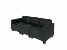 Canapé 3 places lounge/salon lyon, système modulaire, simili-cuir, noir