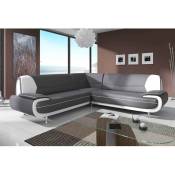 Canapé d'angle design gris et blanc marita xl - gris