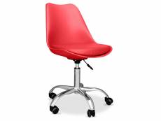 Chaise de bureau à roulettes - chaise de bureau pivotante - tulip rouge