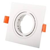 Collerette carrée orientable à encastrer pour ampoule GU10/MR16 - Blanc - Blanc
