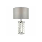 Dar Lighting - Lampe de table Yalena Cristal,chrome poli 1 ampoule 39cm - Cristal