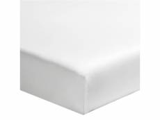 Drap housse blanc bonnet 30 cm 100% coton 120x200