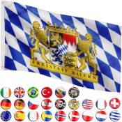 Drapeau 30 drapeaux différents au choix, taille 120 cm x 80 cm, Bavière - Flagmaster