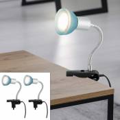 Etc-shop - Lampe de lecture pince de lit lampe à pince led avec prise lampe de lit lampe à pince lumière chaude, bras flexo, verre, 1x led 3W 250Lm