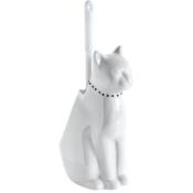Gelco Design - pot à balai brosse wc chat blanc ceramique onyx - blanc