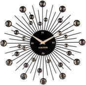 Horloge ronde en métal sunburst 30 cm noir