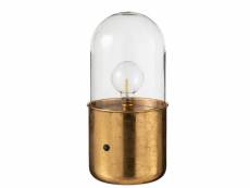 Lampe antique led verre-zinc or large - l 19 x l 19 x h 41 cm