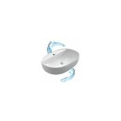 Lavabo ovale à poser en céramique blanche Oval White Drill Hole Tap 60 x 38 x 12 cm SFOC60 - Starbath Plus