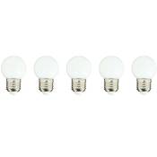 Lot de 5 ampoules compatible guirlande party bulb white Blanc Plastique E27 - Blanc