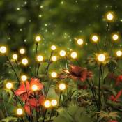 Lumières de Jardin Solaires Lucioles, 4 pcs 32LED Lampe Solaire Exterieur, IP65 étanche, Lampes Solaires Extérieures de Jardin pour Jardin, Patio,