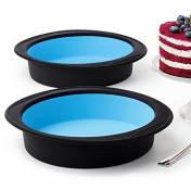 Maxi Nature Set de 2 Moules à gâteaux ronds – Antiadhésifs, durables, lavables facilement - Adaptés au micro-ondes, au lave-vaisselle et au congélateu
