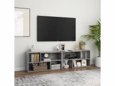Meuble tv gris béton 149x30x52 cm aggloméré