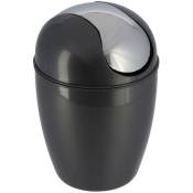Mini poubelle conique pp avec couvercle 1,7L - gris